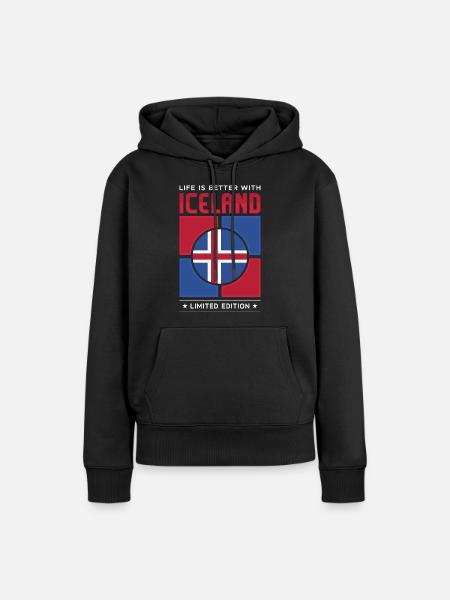 Island - Frauen Premium Bio Hoodie - Schwarz