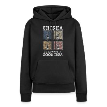 narguilé vapeur saveur bouillonnante - Sweat à capuche Premium bio Femme - noir - Devant - Julia (174cm)