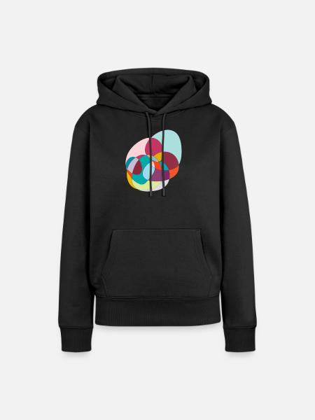 Verschlungene Farbkreise - Frauen Premium Bio Hoodie - Schwarz
