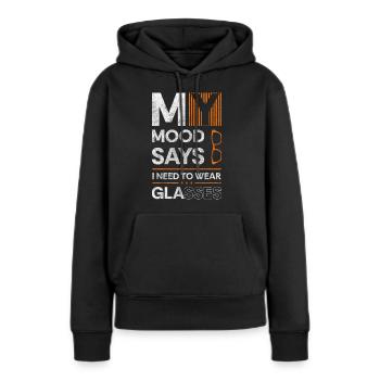 Étudiant Opticien en lunettes - Sweat à capuche Premium bio Femme - noir - Devant - Julia (174cm)