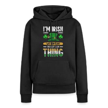 Pub Urlaubsreif Reise Grün - Frauen Premium Bio Hoodie - Schwarz - Vorne - Julia (174cm)