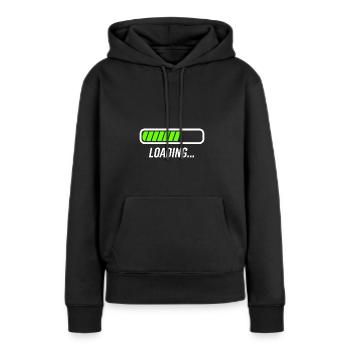 Ladebalken - Frauen Premium Bio Hoodie - Schwarz - Vorne - Julia (174cm)