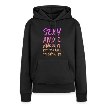Sexe et je le sais coloré - Sweat à capuche Premium bio Femme - noir - Devant - Julia (174cm)