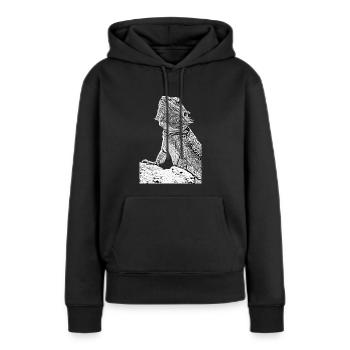 Bartagamen die Echse - Frauen Premium Bio Hoodie - Schwarz - Vorne - Julia (174cm)