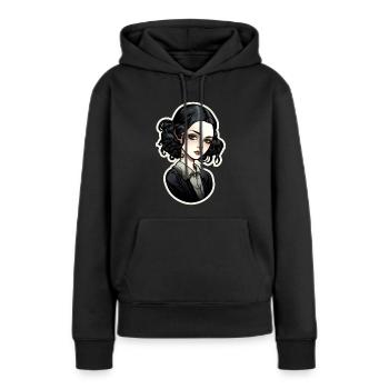Goth Girl Gothic Mystical Horror Black - Sweat à capuche Premium bio Femme - noir - Devant - Julia (174cm)
