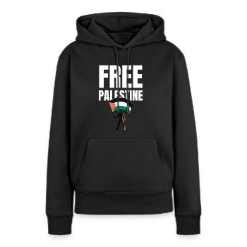 Free Palestine Freedom Freiheit Palestina - Sweat à capuche Premium bio Femme - noir - Devant - Julia (174cm)