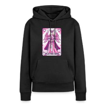Carte Viking Maman Valkyrie - Sweat à capuche Premium bio Femme - noir - Devant - Julia (174cm)