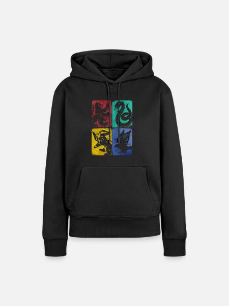Harry Potter Houses Collage - Dame Premium hoodie, økologisk bomuld - sort