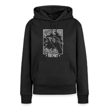 Poète Poésie Poète Poésie I Don - Sweat à capuche Premium bio Femme - noir - Devant - Julia (174cm)