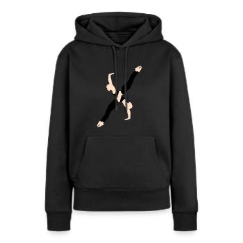 ABC - Sweat à capuche Premium bio Femme - noir - Devant - Julia (174cm)