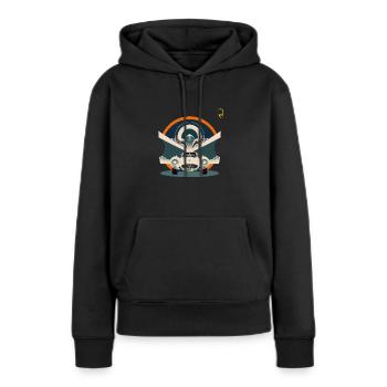 FLÜGEL DER VERGANGENHEIT - Frauen Premium Bio Hoodie - Schwarz - Vorne - Julia (174cm)