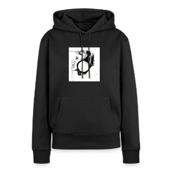 JaMan i hear - Frauen Premium Bio Hoodie - Schwarz - Vorne - Julia (174cm)