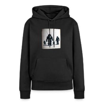 Vintage Roboter Comic - Frauen Premium Bio Hoodie - Schwarz - Vorne - Julia (174cm)