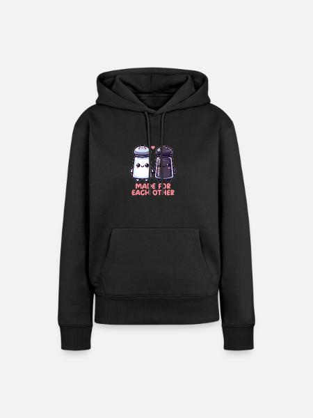 Salz und Pfeffer - Frauen Premium Bio Hoodie - Schwarz