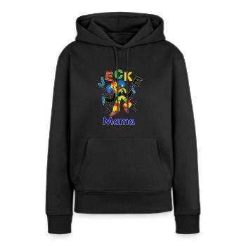 Jecke Mama im Karneval, auch als Gruppen-T-Shirt - Frauen Premium Bio Hoodie - Schwarz - Vorne - Julia (174cm)