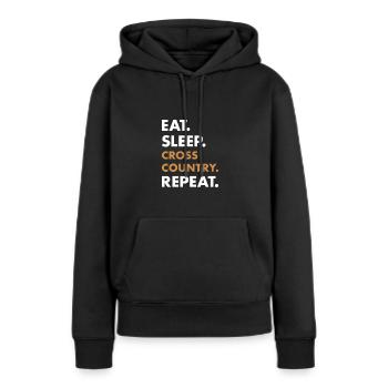 Rider Eat Sleep Cross Country - Frauen Premium Bio Hoodie - Schwarz - Vorne - Julia (174cm)