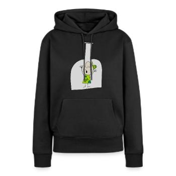 Garçon en bouteille - Sweat à capuche Premium bio Femme - noir - Devant - Julia (174cm)