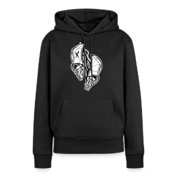 Geteilter Schädel // Illustration - Frauen Premium Bio Hoodie - Schwarz - Vorne - Julia (174cm)
