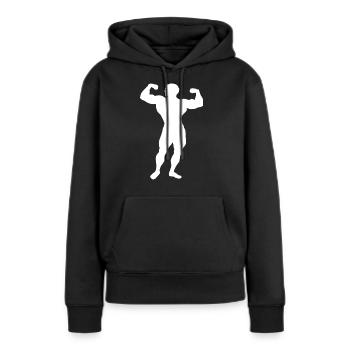 Homme musclé - Sweat à capuche Premium bio Femme - noir - Devant - Julia (174cm)