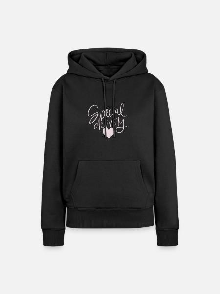 I love you - Frauen Premium Bio Hoodie - Schwarz