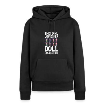 La fille aime les poupées de collection de poupées qui - Sweat à capuche Premium bio Femme - noir - Devant - Julia (174cm)