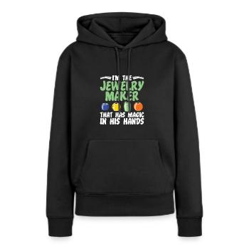 Je suis un expert en fabrication de bijoux - Sweat à capuche Premium bio Femme - noir - Devant - Julia (174cm)