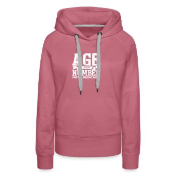 L’âge est le nombre Assurance-maladie Âge Seniors Hommes - Sweat à capuche Premium bio Femme - mauve - Devant - Isabella (175cm)