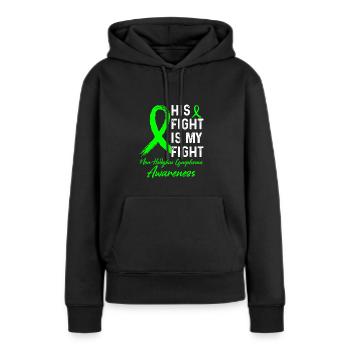 Sa bataille est notre bataille Illumination sur - Sweat à capuche Premium bio Femme - noir - Devant - Julia (174cm)