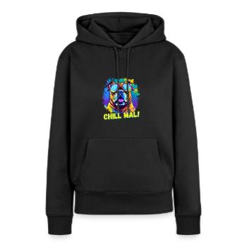 Bulldogge - Frauen Premium Bio Hoodie - Schwarz - Vorne - Julia (174cm)