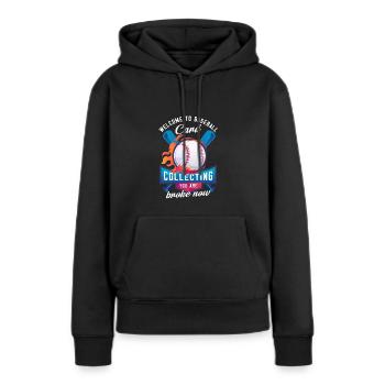 Bienvenue à la collection de cartes de baseball que vous êtes fauché - Sweat à capuche Premium bio Femme - noir - Devant - Julia (174cm)