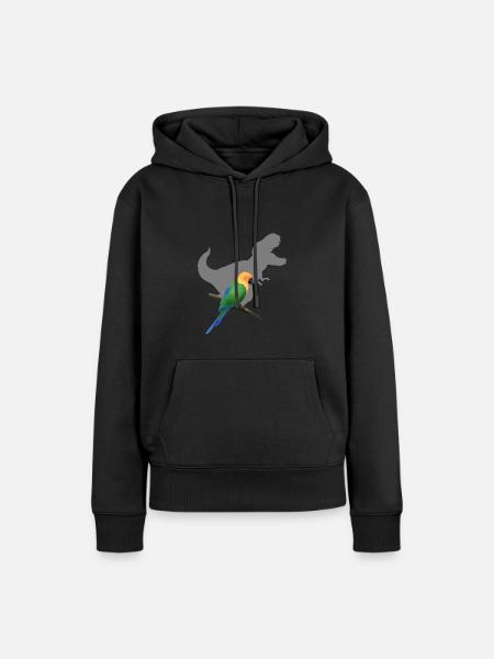 T-Rex shadow parrot - Frauen Premium Bio Hoodie - Schwarz