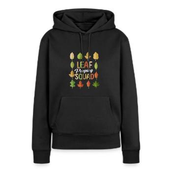 Leaf Peeping Squad Autumn Leaf Peeper - Sweat à capuche Premium bio Femme - noir - Devant - Julia (174cm)