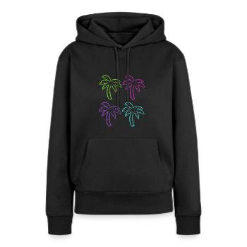 Mehrfarbige Palmen Innenarchitekt Geschenk - Frauen Premium Bio Hoodie - Schwarz - Vorne - Julia (174cm)