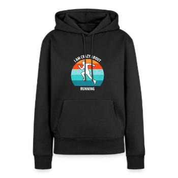 Faire du jogging - Sweat à capuche Premium bio Femme - noir - Devant - Julia (174cm)