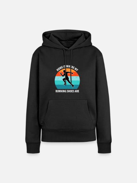 Joggen - Frauen Premium Bio Hoodie - Schwarz