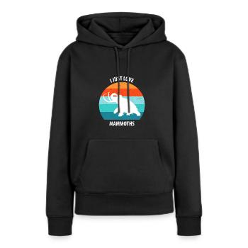 Drôle de mammouth de l’âge de pierre de l’âge de glace Design préhistorique - Sweat à capuche Premium bio Femme - noir - Devant - Julia (174cm)