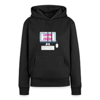 Le codage est mon cardio - Sweat à capuche Premium bio Femme - noir - Devant - Julia (174cm)