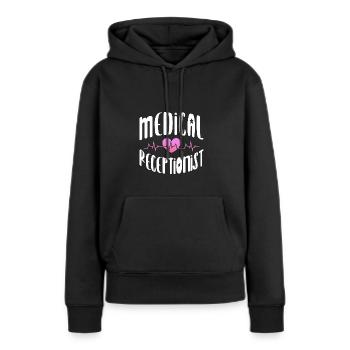 Employé du centre médical - Réception médicale amusante - Sweat à capuche Premium bio Femme - noir - Devant - Julia (174cm)
