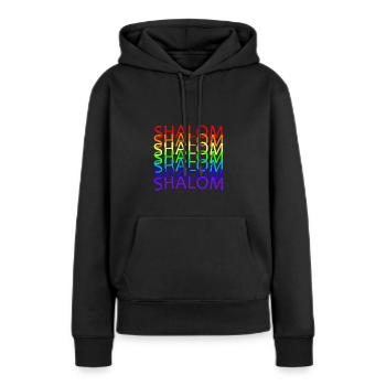 SHALOM - ARC-EN-CIEL - Sweat à capuche Premium bio Femme - noir - Devant - Julia (174cm)