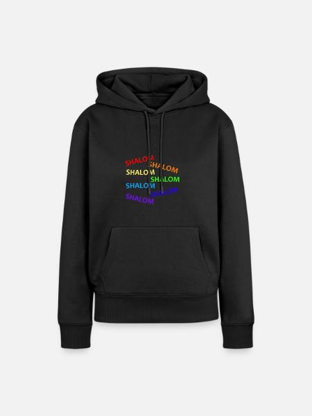 SHALOM RAINBOW WATERFALL - Geschenkidee - Frauen Premium Bio Hoodie - Schwarz