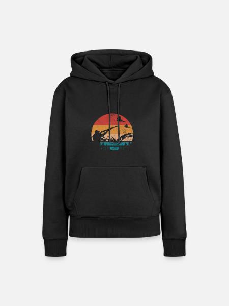 Pheasant hunter Retro - Frauen Premium Bio Hoodie - Schwarz