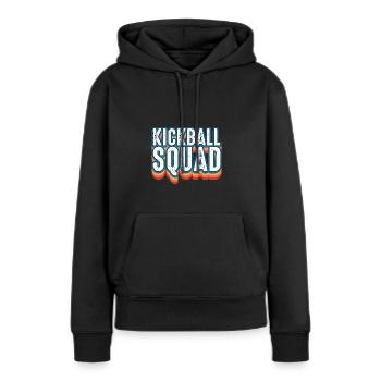 Kickball Squad Aire de jeux Sports Kick Ball - Sweat à capuche Premium bio Femme - noir - Devant - Julia (174cm)