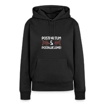 Post-partum et post-partum - Sweat à capuche Premium bio Femme - noir - Devant - Julia (174cm)