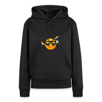 SMILE EMOTICONE LGBTQ - Sweat à capuche Premium bio Femme - noir - Devant - Julia (174cm)