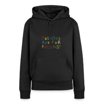 Les tatouages sont pour les criminels Illustration tatouée - Sweat à capuche Premium bio Femme - noir - Devant - Julia (174cm)