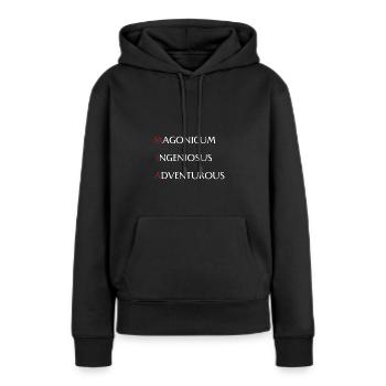 Mia - Frauen Premium Bio Hoodie - Schwarz - Vorne - Julia (174cm)
