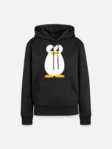 Pinguin - Frauen Premium Bio Hoodie - Schwarz