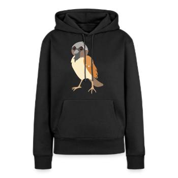 moineau - Sweat à capuche Premium bio Femme - noir - Devant - Julia (174cm)