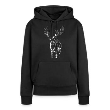 Rothirschfantasie, Waldtier - Frauen Premium Bio Hoodie - Schwarz - Vorne - Julia (174cm)