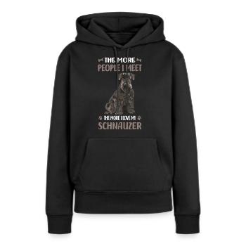Race de chien Schnauzer - Sweat à capuche Premium bio Femme - noir - Devant - Julia (174cm)